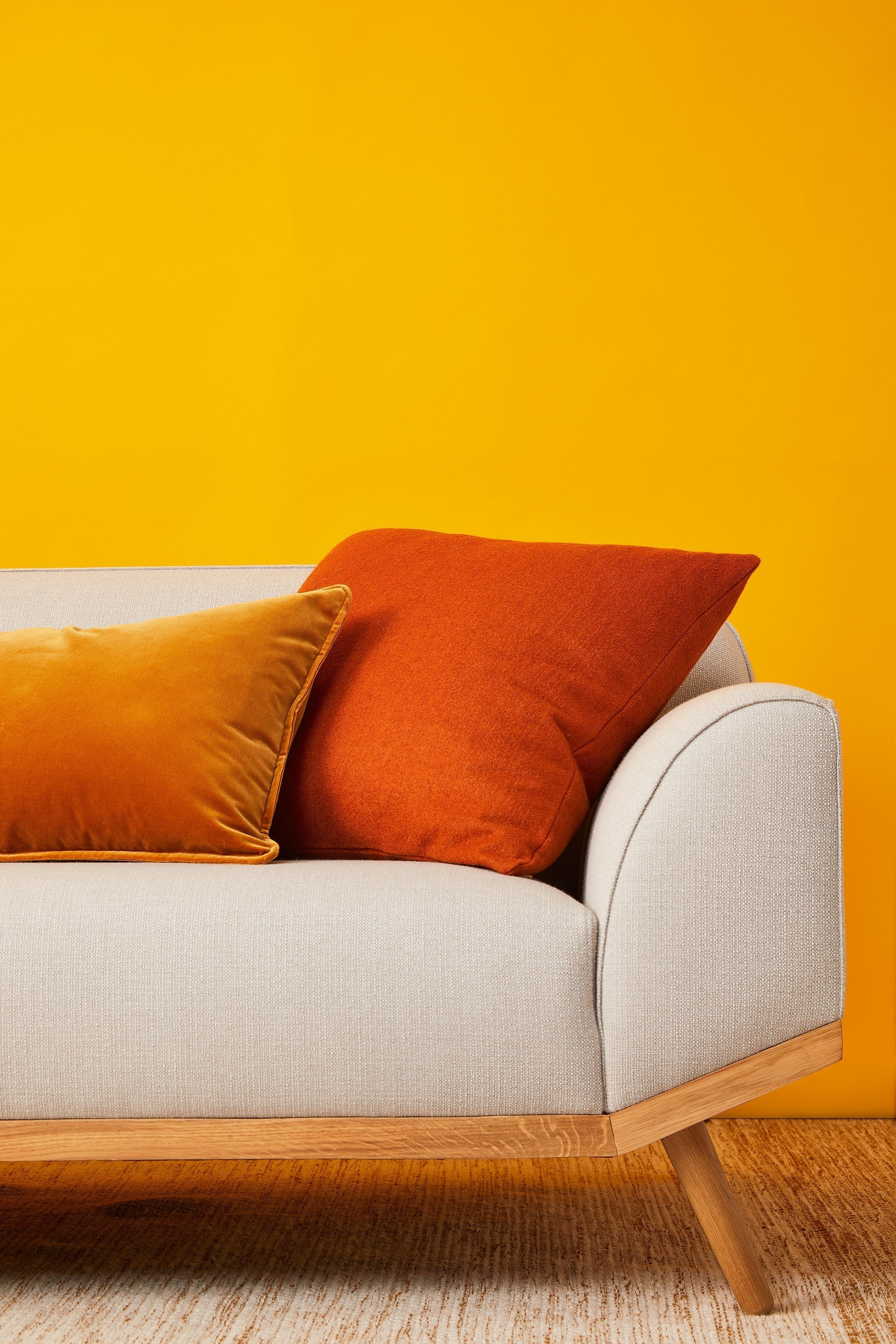 orange cushions, apricot cushions