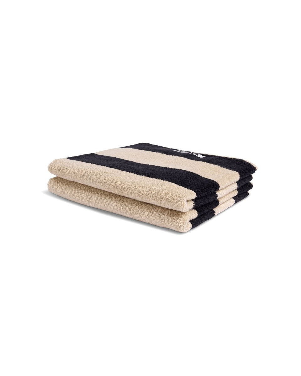 2 Pack Hand Towels - Vanilla Bean Stripes
