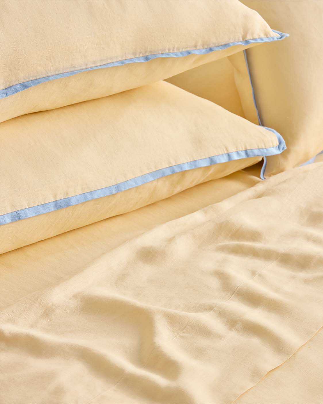 Linen Top Sheet - Butter (Queen)