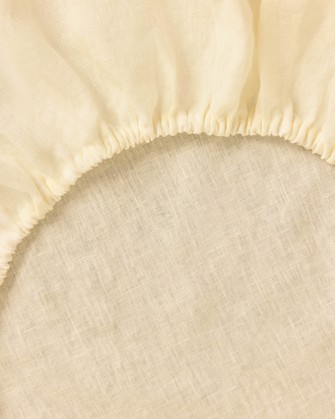 Linen Fitted Sheet - Butter (Queen)
