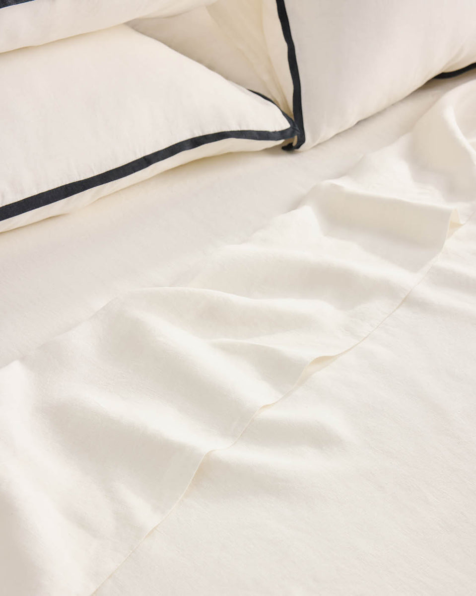 Linen Top Sheet - Meringue