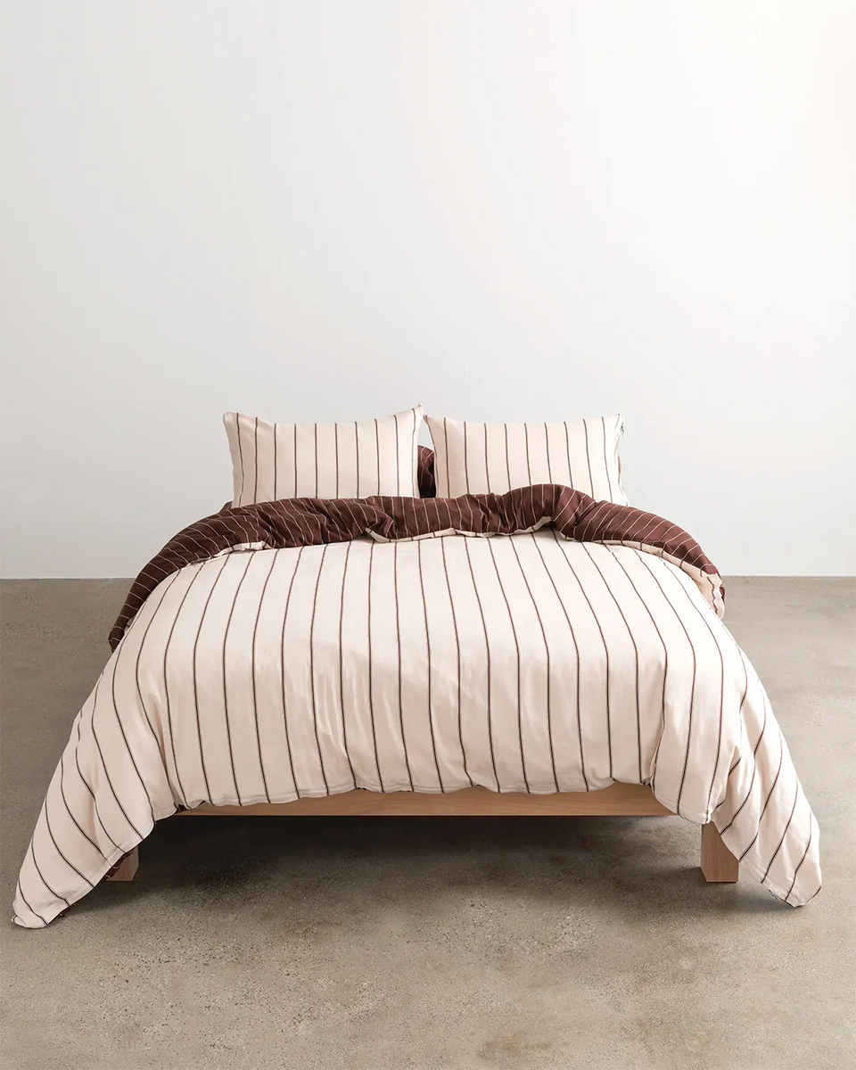 Duvet Cover - Vanilla / Mahogany