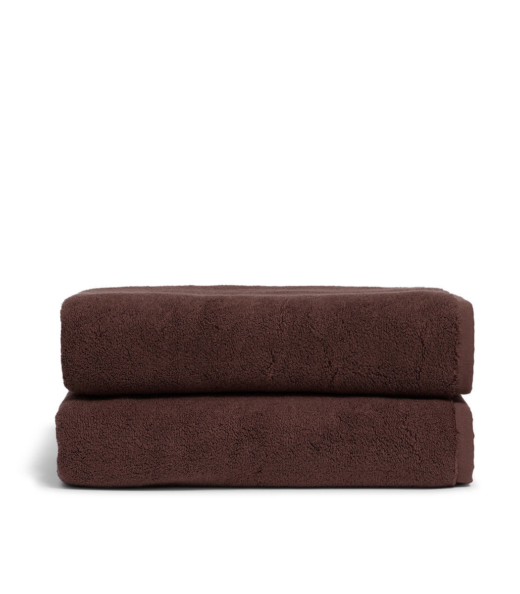 2 Pack Bath Sheet Towel - Chocolate Brown Black | Super Plush 100% Cotton Bathroom Towel 90cm x 170cm