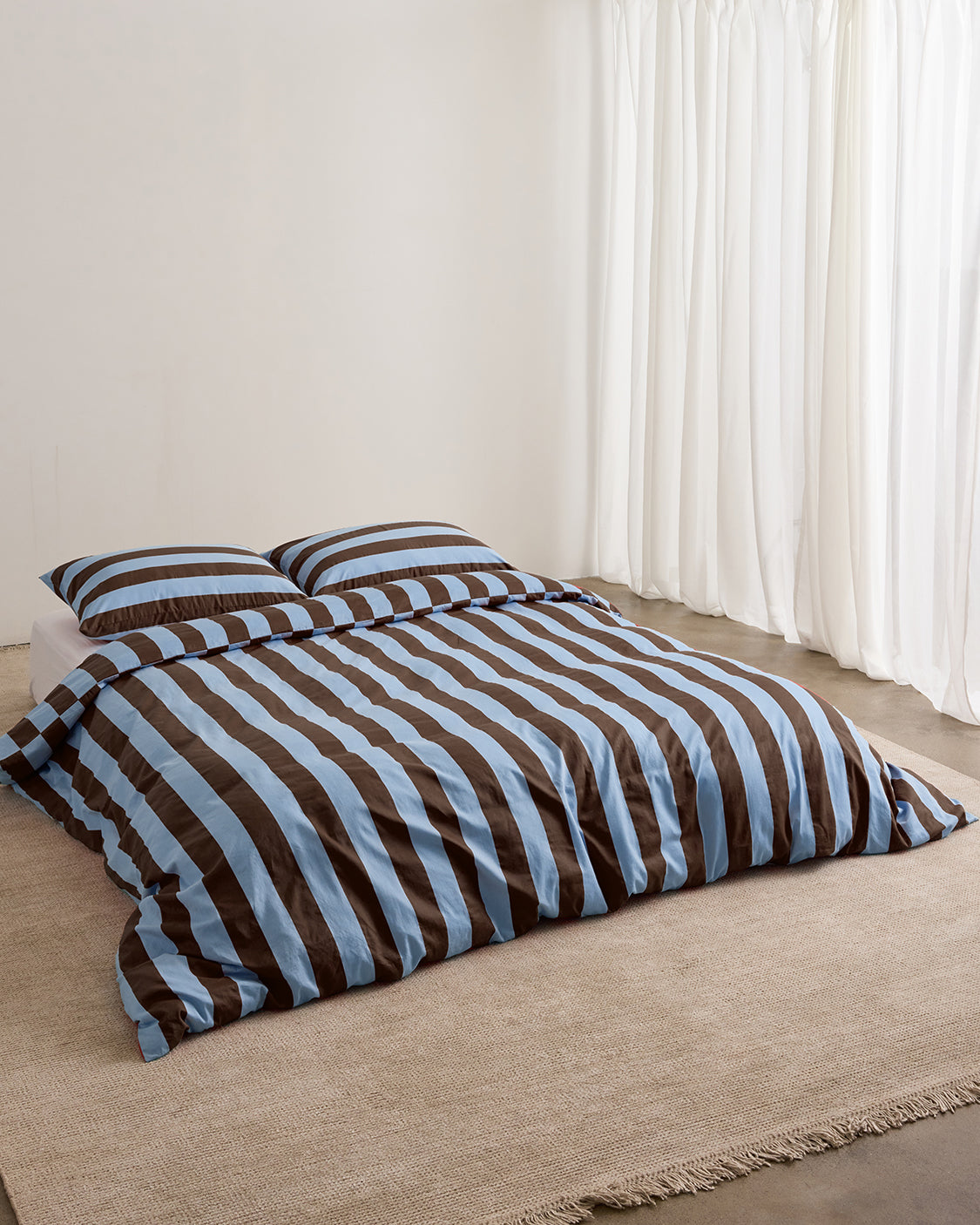 Duvet Cover - Iced Chocolate Stripes, Queen