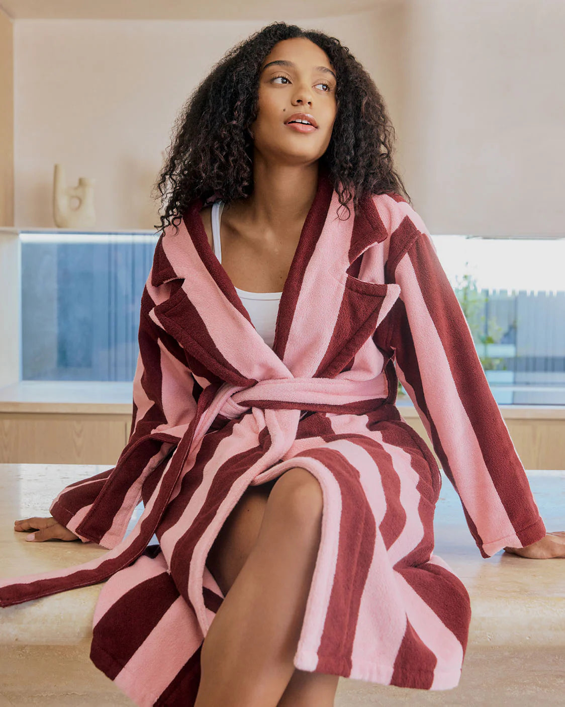 striped dressing gown ladies The Pastel Striped Women's Dressing Gown Robe  The Gifted Sisters